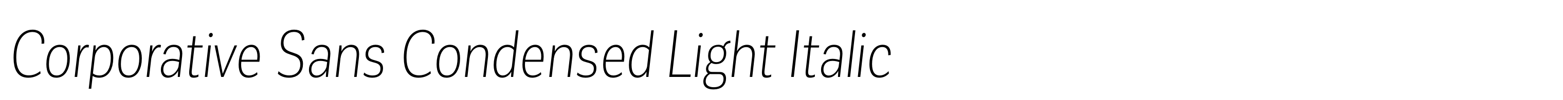 Corporative Sans Condensed Light Italic